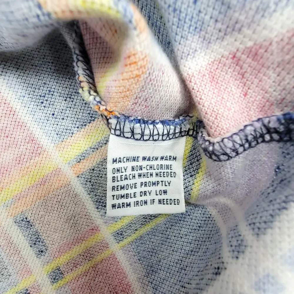 Polo Ralph Lauren Mens Small Blue Plaid Madras Custom Fit Pique Polo Shirt